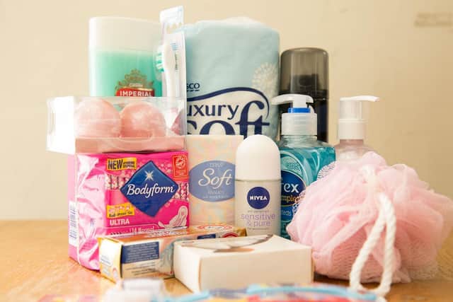 People have been asked to donate pads for men and tampons for women