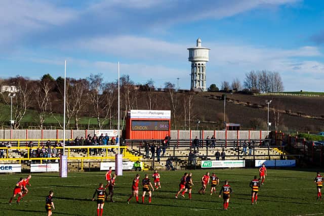 Dewsbury Rams in action at the Tetley's Stadium. Picture: Alex Whitehead\SWpix.com.