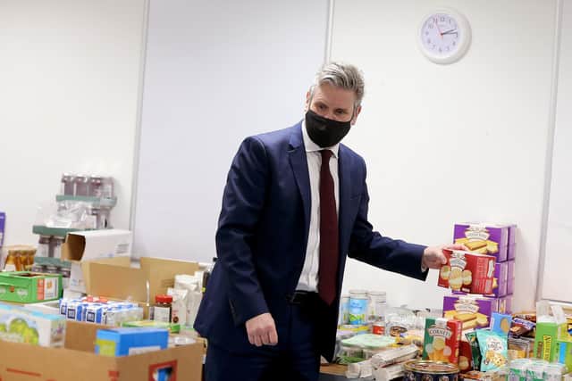 Sir Keir visited a foodbank in Wakefield on Thursday.