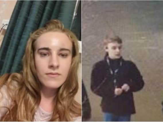 Tara Whelan (left) was last seen with an unknown male (right) in Halifax (photo: West Yorkshire Police)