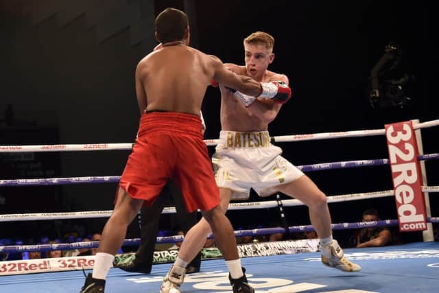 Jack Bateson on his way to victory against Bayardo Ramos at the First Direct Leeds Arena in June 2019. Picture: Steve Riding.