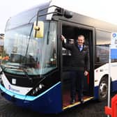Library image of a Stagecoach bus in Scotland