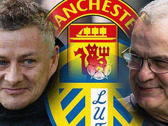 THE BIG ONE: Manchester United boss Ole Gunnar Solskjaer and Leeds United head coach Marcelo Bielsa. Graphic by Graeme Bandeira.