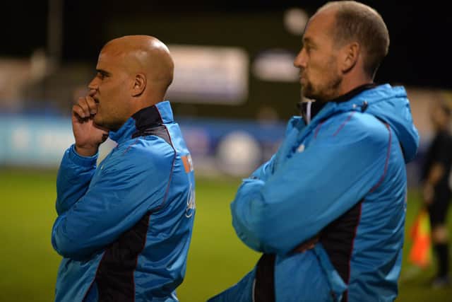 Guiseley joint managers Marcus Bignot and Russ O'Neill. Picture: Bruce Rollinson.