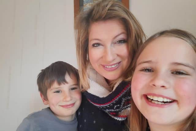 Cat McIntosh pictured recently with son Rory and daughter Elsa.