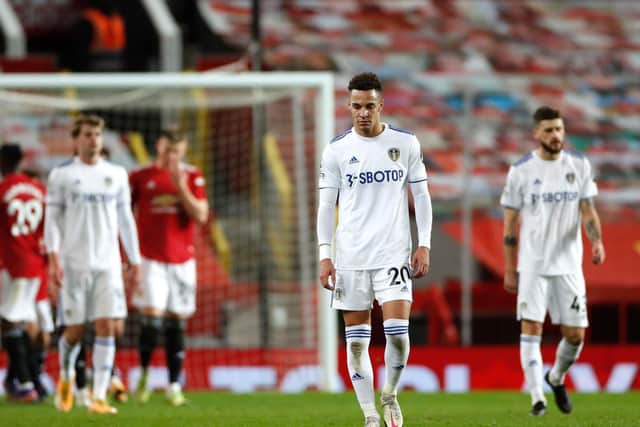 Leeds United were beaten 6-2 by Manchester United. Pic: Getty