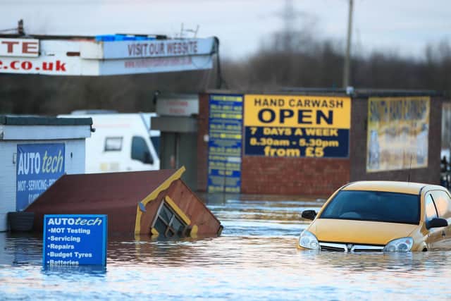 File photo dated February 25, 2020, of flooding in the town of Snaith in East Yorkshire after the River Aire burst its banks. Photo: PA