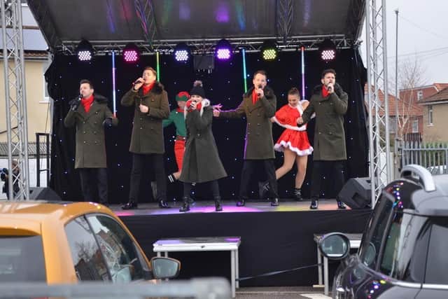 Leeds veterans enjoyed a Christmas party with a difference at The Not Forgotten Jingle Bell Rock drive-in concert at Leeds United Football Club.