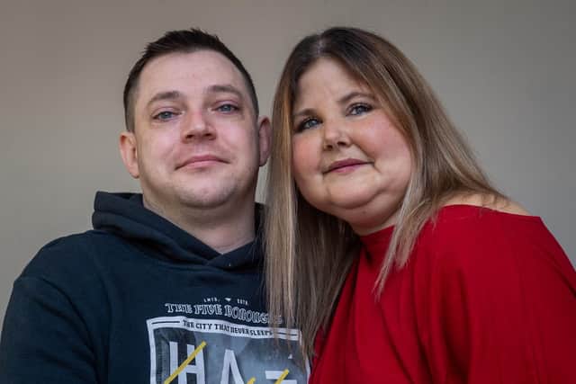 Rebecca Gough witg fiance Jasmes Towse

Photo: James Hardisty