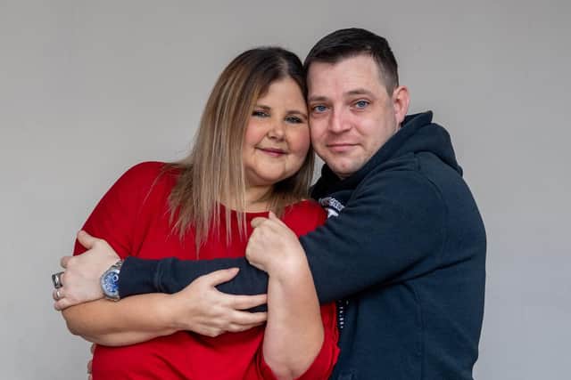 Rebecca Gough with fiance James Towse.

Photo: James Hardisty
