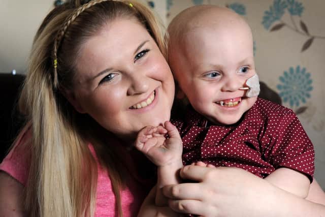 Riley Hoult pictured aged two in July 2015 with mum mum Sophie Hoult
Picture by Simon Hulme