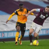 CLARETS CENTURION: Former Whites left back Charlie Taylor, right, pictured during Monday's 2-1 victory at home to Wolves. Photo by Gareth Copley/Getty Images.
