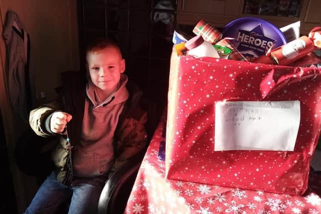 Archie Brook made the hamper for St George's Crypt in Leeds