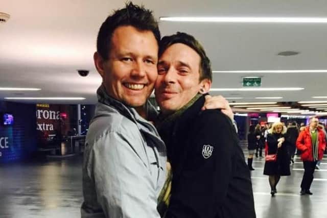 Lee  Sharratt pictured with his late partner Marc Hughes
