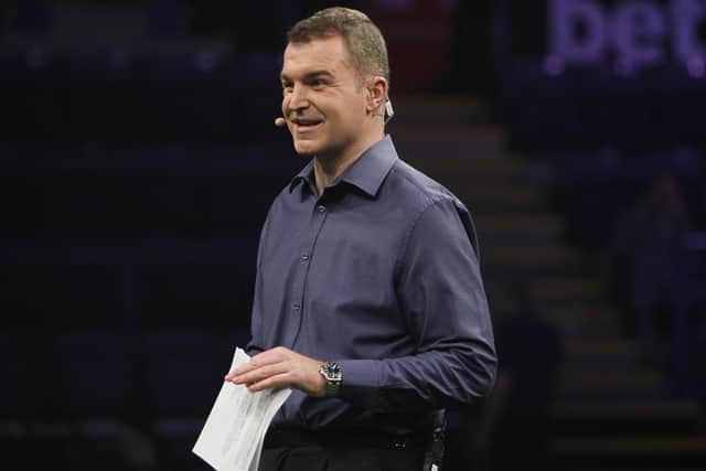 Dave Clark presented darts on Sky Sports for nearly two decades (Picture: Lawrence Lustig)