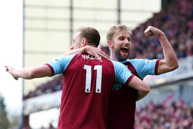 FAMILIAR FACES: Burnley's former Leeds United duo Charlie Taylor, right, and Chris Wood. Photo by Alex Livesey/Getty Images.