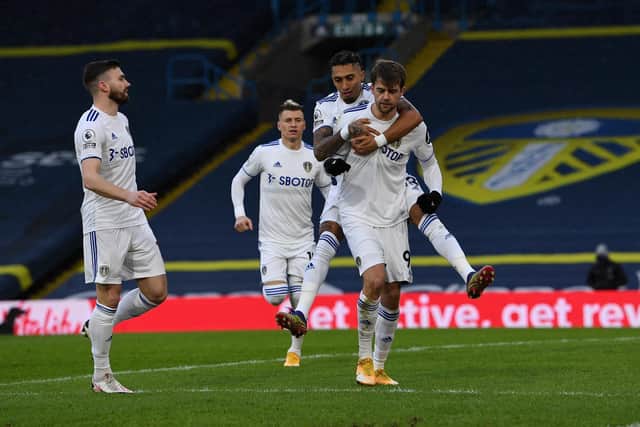 JUST REWARD - Patrick Bamford's 10th goal of the seaso was rich reward for another tireless performance for Leeds United against Burnley. Pic: Jonathan Gawthorpe.