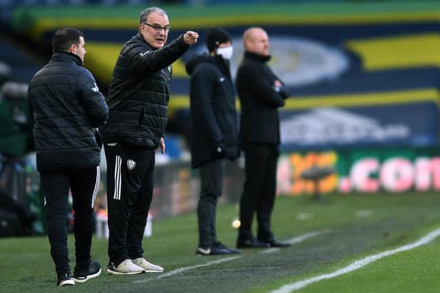 Leeds United's head coach on the sidelines against Burnley. 
PPicture: Jonathan Gawthorpe.
