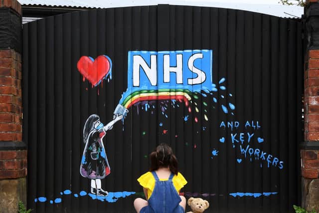 This piece of street art celebrating the NHS was created by Rachel List in Pontefract. Picture: Jonathan Gawthorpe