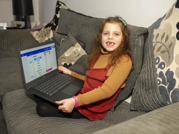 Seven-year-old Millie Smith, from Pudsey, is the youngest in her school to achieve 'Rock Hero' status on the Times Tables Rock Stars app