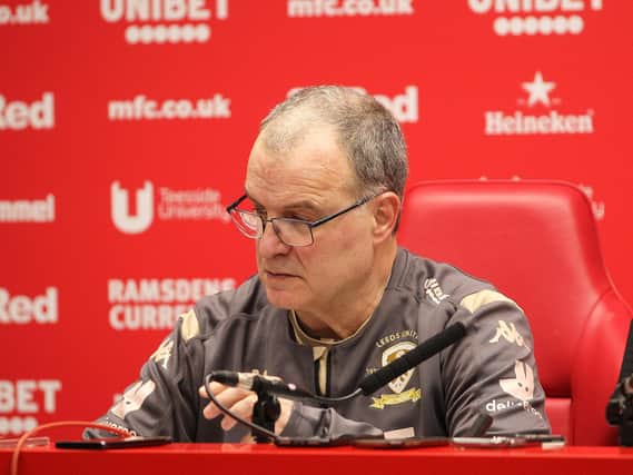 MIC CHECK - Leeds United boss Marcelo Bielsa has revealed what he values about press conferences. Pic: Getty