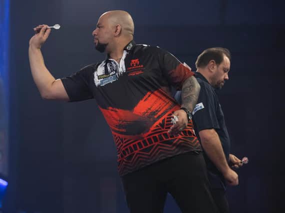 Devon Petersen during his win over Jason Lowe. Picture by Lawrence Lustig/PDC.