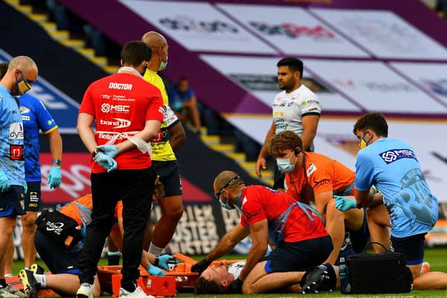 James Donaldson suffered a fractured back against Huddersfield in August. Picture by James Hardisty.