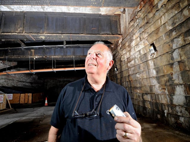 Michael Cox, deputy maintenance manager, in a room under the Queens Hotel in September 2011.