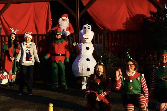 Jo Heywood, landlady of the Gaping Goose in Garforth, and her team of festive friends, raised thousands of pounds after putting on a drive-by Santa experience.