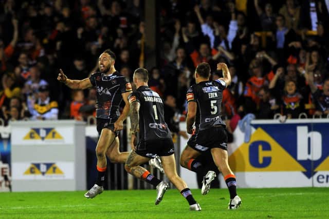 Luke Gale's drop goal took Castleford to Old Trafford in 2017. Picture by Jonathan Gawthorpe.