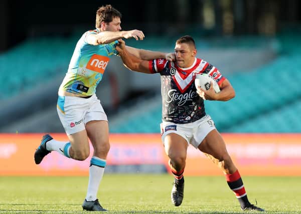 Ryan Hall, right, in action for Sydney Roosters against Gold Coast Titans, believes his impact in the NRL was far greater than merely replicating the try-scoring prowess he enjoyed in Super League. The winger is back on home soil again with Hull KR. (Picture: Matt King/Getty Images)