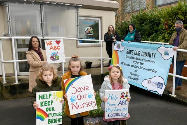 Pupils and staff at ABC Daycare Nursery at Allerton Bywater demonstrating to save the nursery.

Picture: Gary Longbottom