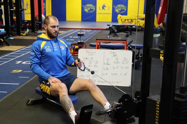 Luke Briscoe hits the gym as pre-season begins. Picture by Phil Daly.
