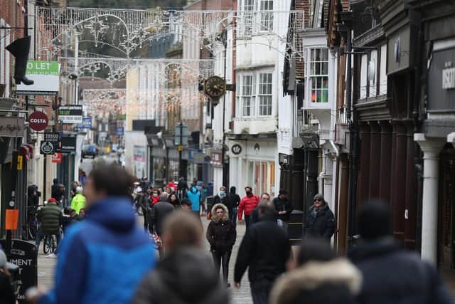 Library image of Christmas shoppers