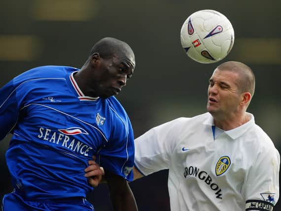 RIGHT HANDFUL - Gillingham's Mamady Sidibe gave Dominic Matteo and Leeds United a tough time in an FA Cup clash back in 2003. Pic: Getty