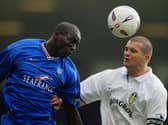 RIGHT HANDFUL - Gillingham's Mamady Sidibe gave Dominic Matteo and Leeds United a tough time in an FA Cup clash back in 2003. Pic: Getty