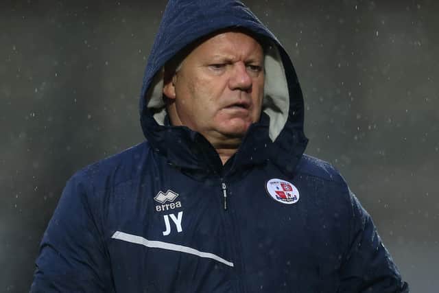 FREE PUNCH - Crawley Town boss John Yems says the FA Cup tie with Leeds United will be one to enjoy, but admits his disappointment at having to play it behind closed doors. Pic: Getty