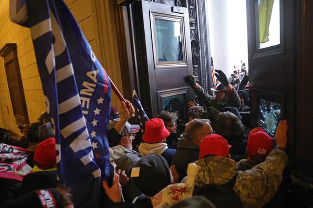 Four people were killed after rioters stormed the Capitol building in Washington DC on Wednesday. Picture: Getty