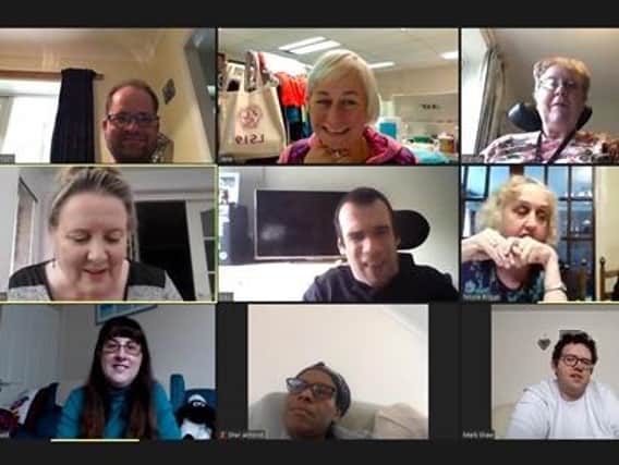Members of Leeds charity Dream CIO on one of their weekly Zoom meetings.