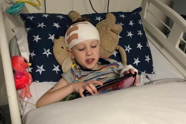 Riley is still in hospital (photo: SWNS)