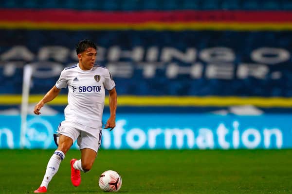 UPBEAT: Leeds United winger Ian Poveda. Photo by JASON CAIRNDUFF/POOL/AFP via Getty Images.