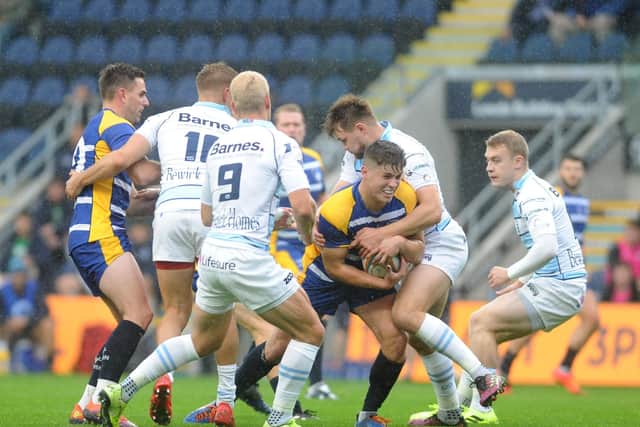 Dan Lancaster in action for Leeds Carnegie against Bedford (Picture: Steve Riding)
