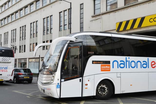 File photo of a National Express coach leaving the Victoria Coach Station