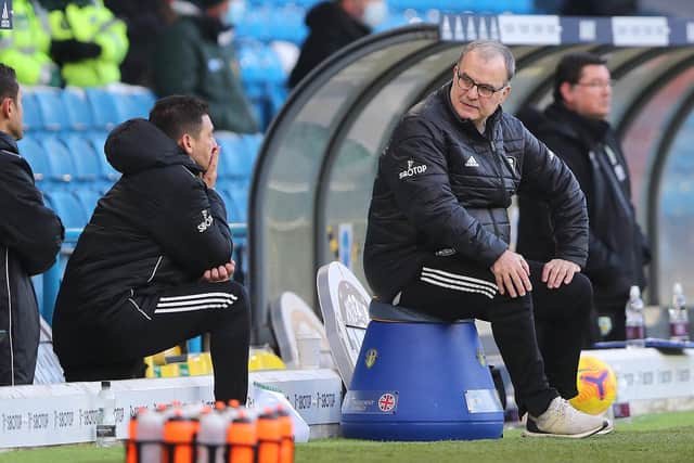 CUP TEST: For Leeds United head coach Marcelo Bielsa, above. Photo by Molly Darlington - Pool/Getty Images.