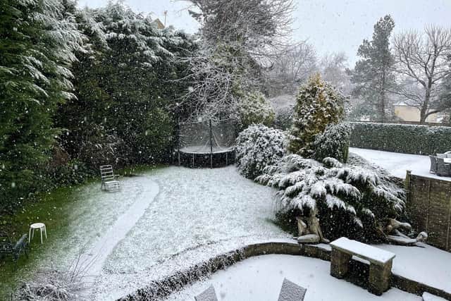 Snow is falling in North Leeds