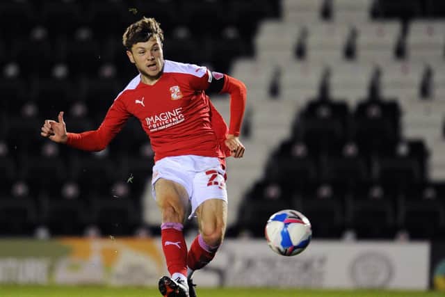 BACK TO YORKSHIRE: For Jordan Stevens, pictured in action for Swindon Town. Photo by Alex Burstow/Getty Images.