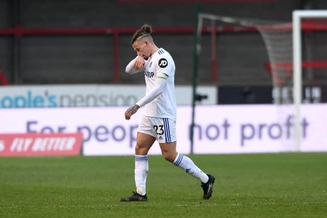 Dejected Kalvin Phillips shows his emotions at the final whistle. Picture: Simon Hulme.