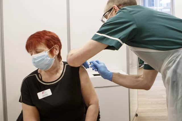 A Covid vaccine is administered at the Thackray Museum of Medicine in Leeds, where a vaccination centre has been set up. Picture: Danny Lawson/PA Wire