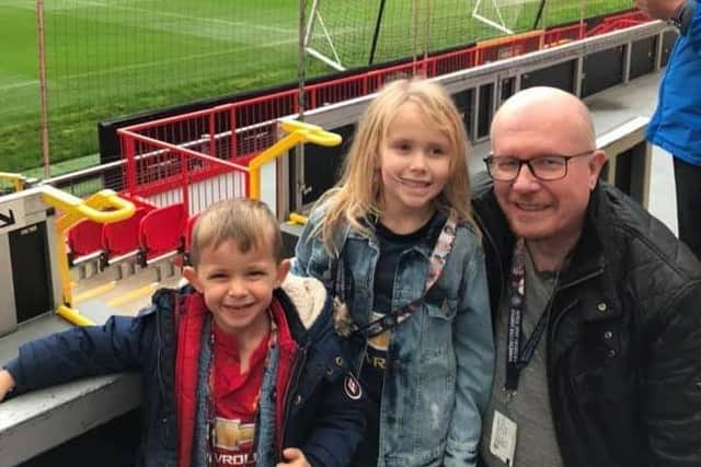 Mollie and Ellis Horner with their granddad (photo: Kerry Horner)
