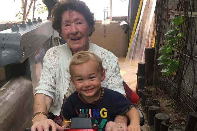 Margaret Marshall with great-grandson Oscar.